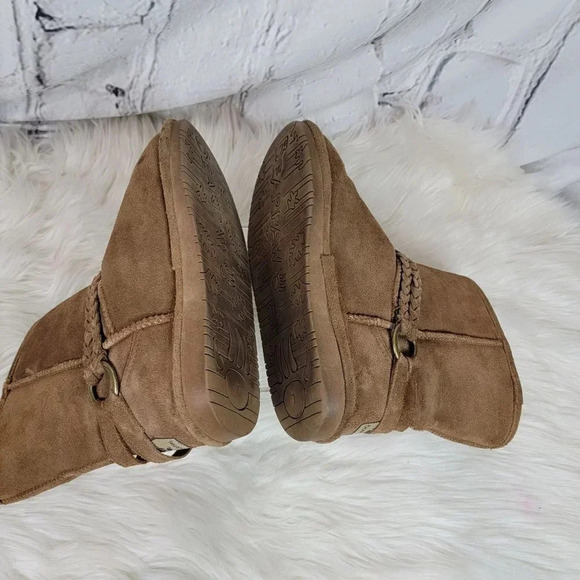 Bearpaw ADELE Brown‎ Suede Winter Boots Ankle Top Comfort Pull On Round Toe Sz 7 - Picture 8 of 13